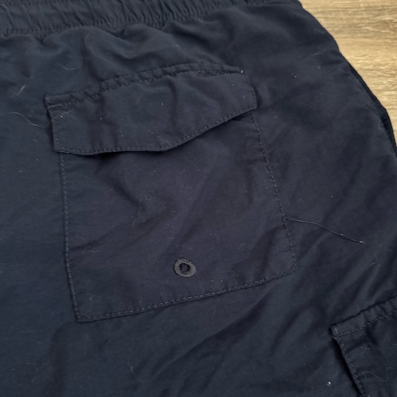 Men's Tommy Bahama Relax Navy Blue Swim Shorts with Orange Accents - Picture 9 of 10